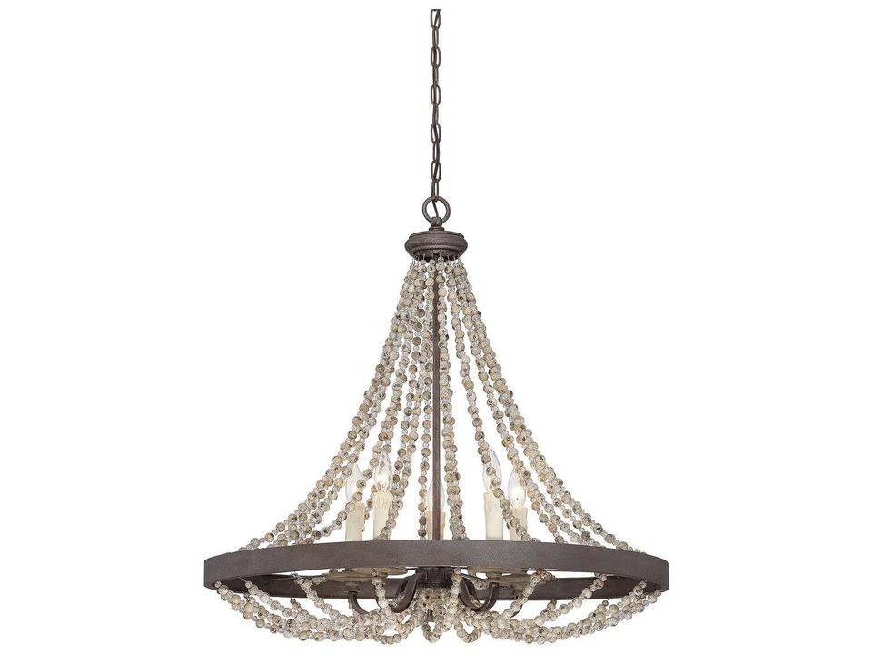 Mallory 5-Light Pendant Light in Fossil Stone