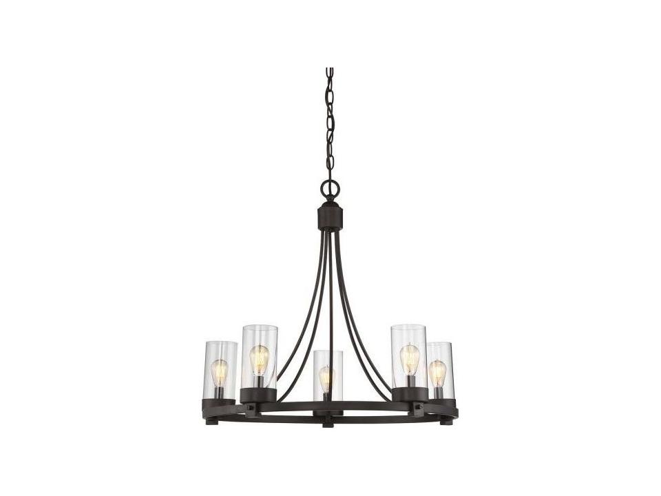 Meridian 5-Light Chandelier in Oil Rubbed Bronze with Clear Glass