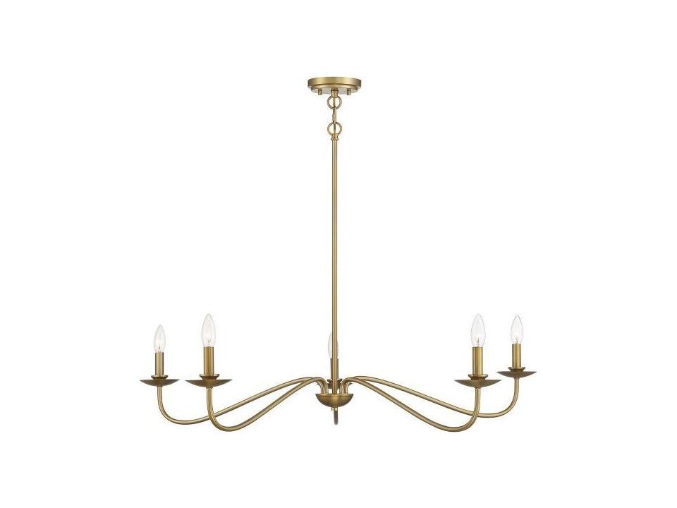 Meridian 5-Light Chandelier in Natural Brass