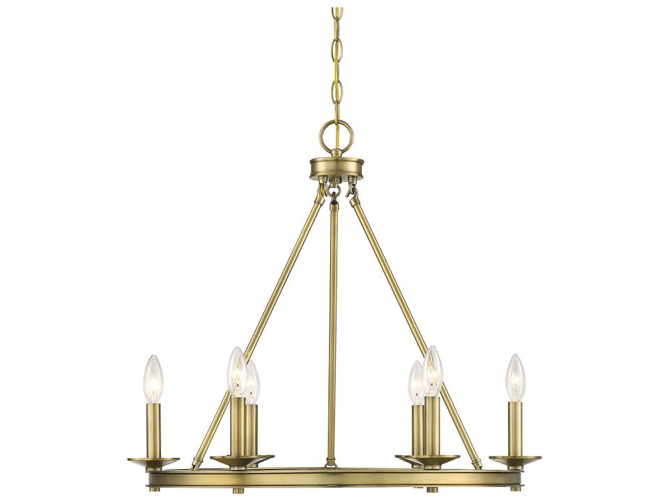 6-Light Middleton Chandelier in Warm Brass