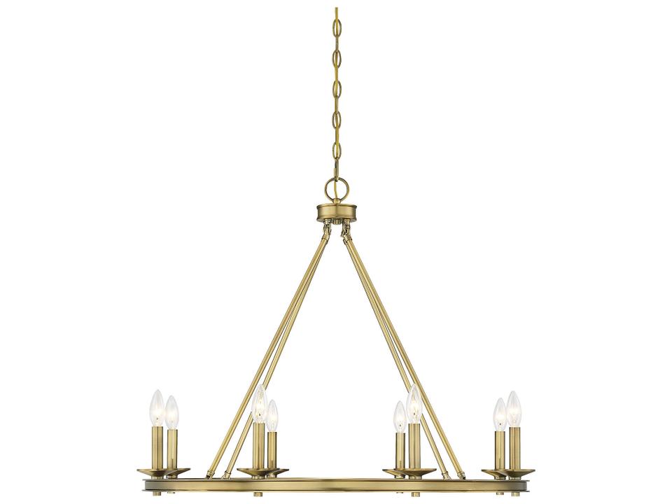 8-Light Middleton Chandelier in Warm Brass