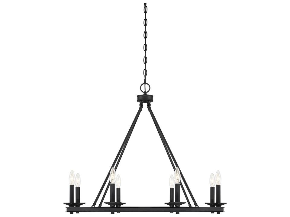 8-Light Middleton Chandelier in Matte Black