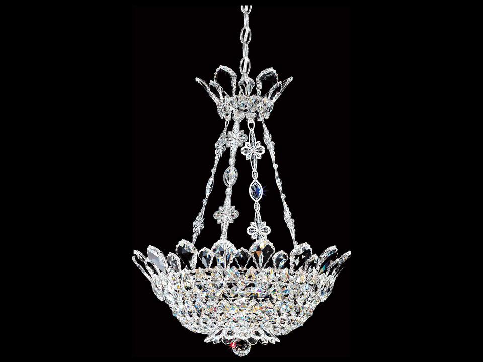 Trilliane 8-Light Crystal Pendant Light in Polished Stainless Steel with Radiance Crystal