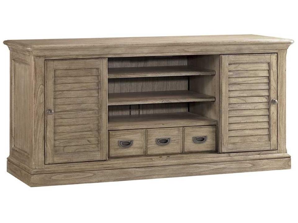 Barton Creek Travis 64-Inch Media Console in Weathered Gray Oak