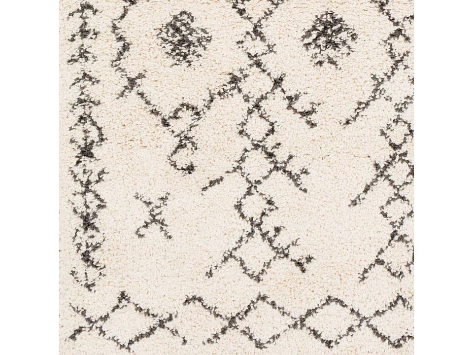 Berber Shag Collection Machine Woven Polypropylene Rug Sample in Charcoal and Light Beige