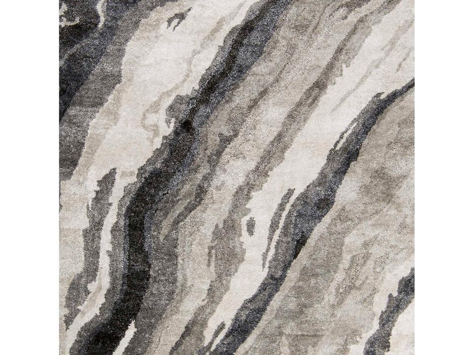 Gemini Hand Tufted Viscose Area Rug in Charcoal and Gray