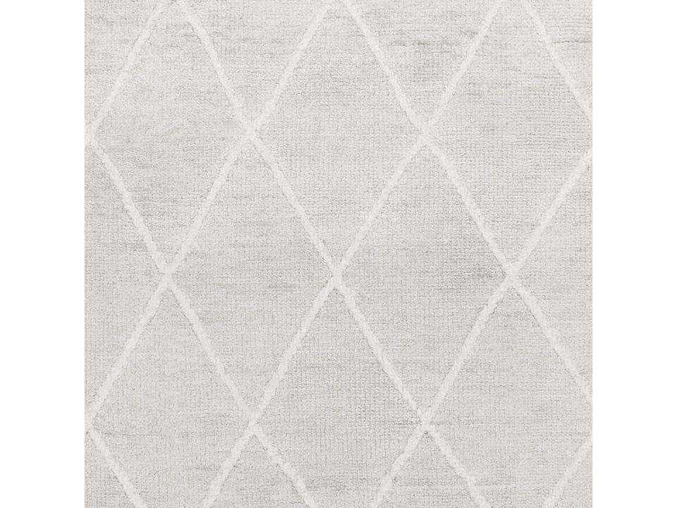Jaque JAQ-4002 Hand-Knotted Viscose Rug Sample in Light Gray and Ivory
