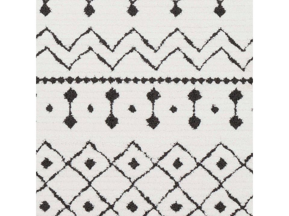 Moroccan Shag Area Rug Sample MCS-2309 in Black and White