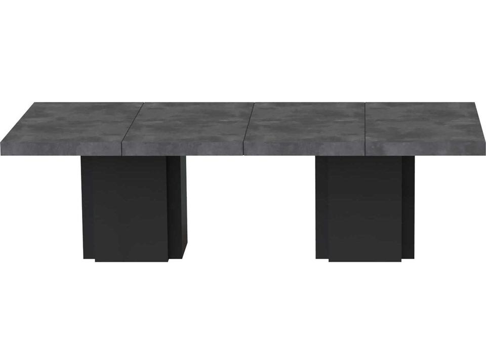 Dusk Rectangular Dining Table in Concrete Look and Pure Black