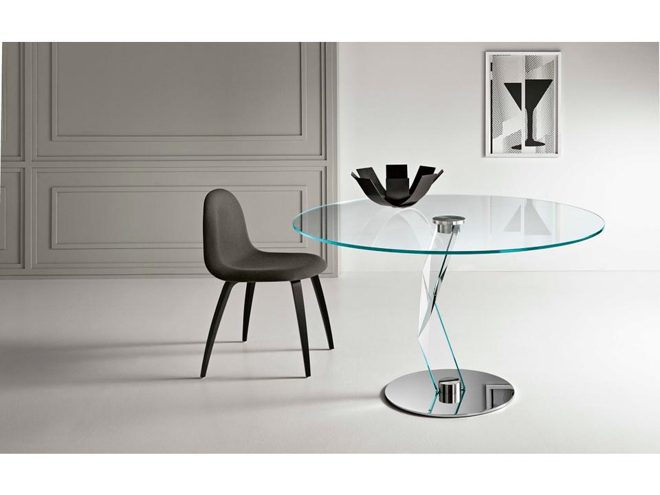 Bakkarat Alto Round Sculptural Glass Dining Table