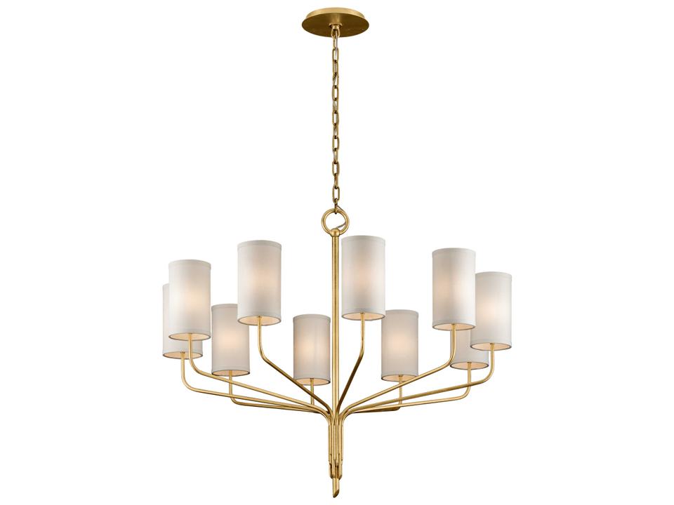 Juniper Chandelier Gold Leaf Ten Light