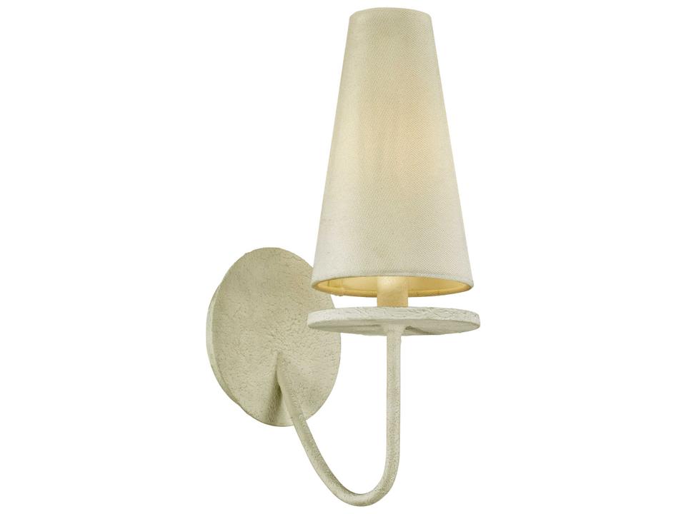 Marcel 1-Light Wall Sconce in Gesso White with Linen Shade
