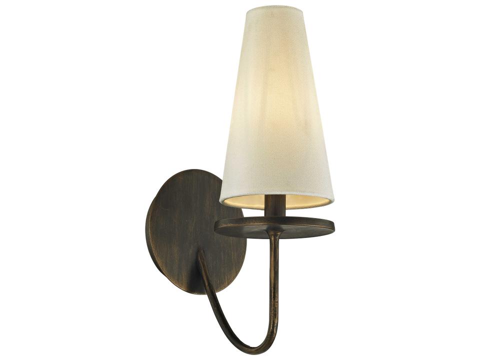 Marcel 1-Light Wall Sconce in Textured Bronze with Off-White Shade