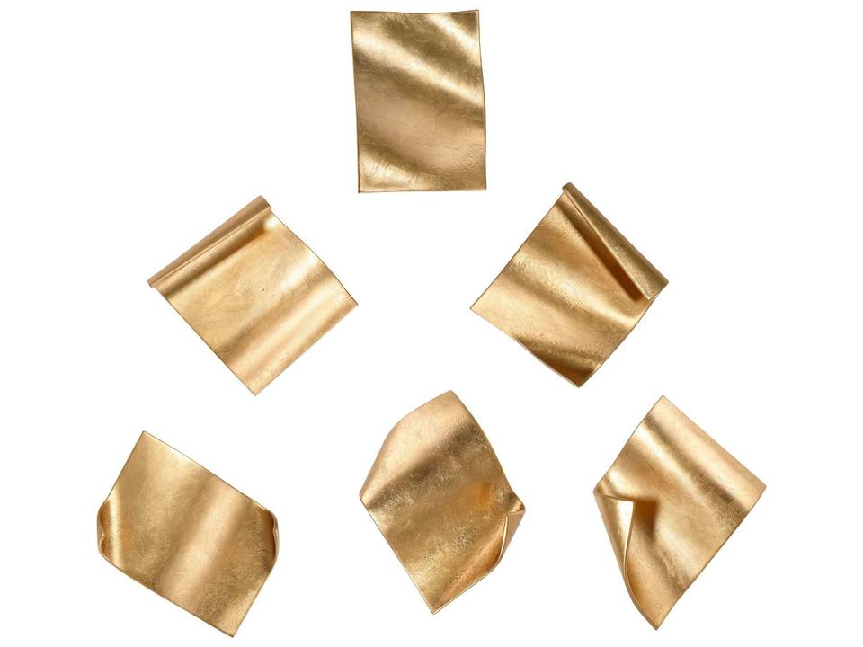 Gold Leaf Fluttering Pages Metal Wall Art Set of 6