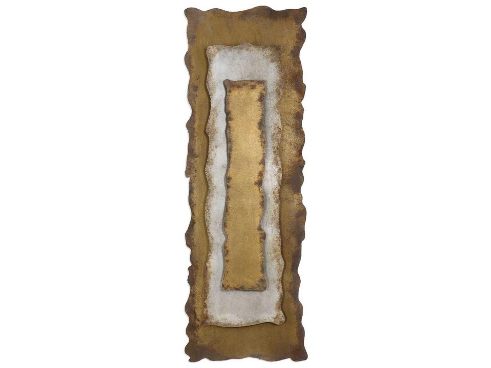 Jaymes Three-Dimensional Metal Wall Panel in Antique Bronze Silver and Gold