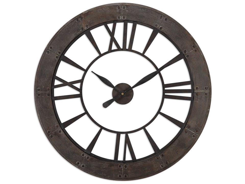 Ronan 40-Inch Wall Clock Rustic Bronze Finish with Quartz Movement