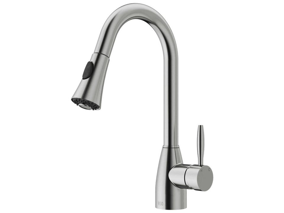 Aylesbury Single Handle Pull-Down Kitchen Faucet in Stainless Steel with 30-Inch Retractable Hose