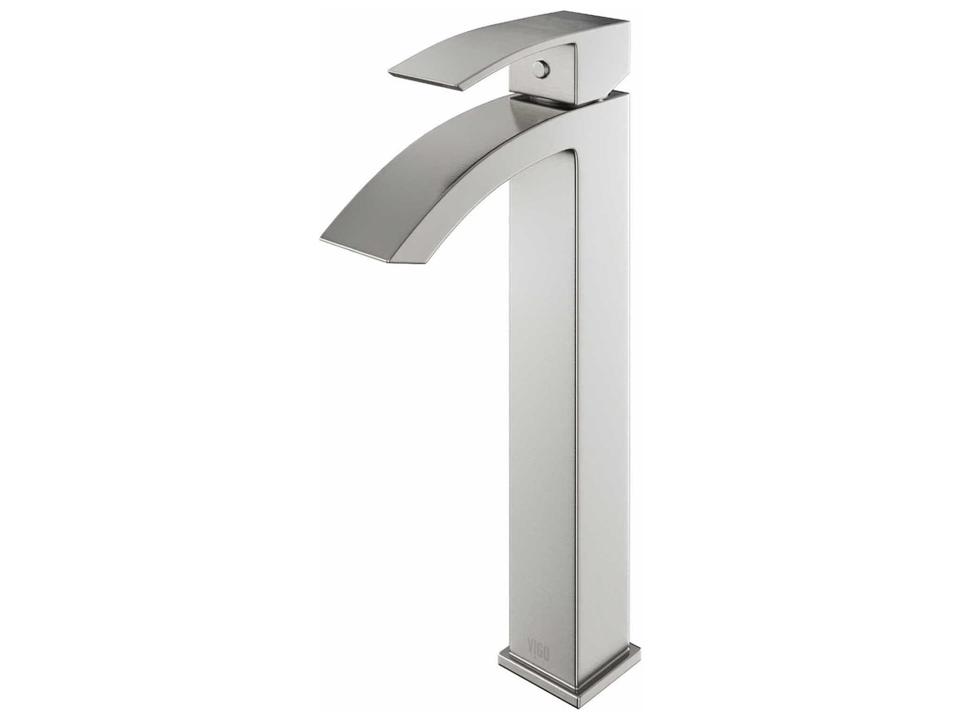 Duris Single Handle Vessel Bathroom Faucet in Brushed Nickel with Solid Brass Construction