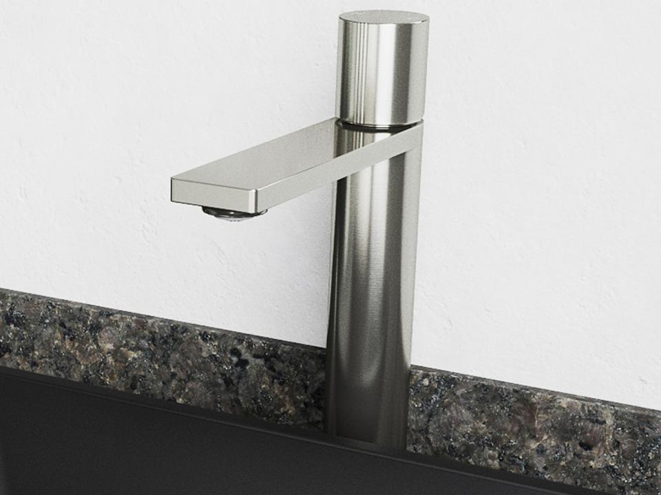 Gotham Vessel Bathroom Faucet in Brushed Nickel and Solid Brass