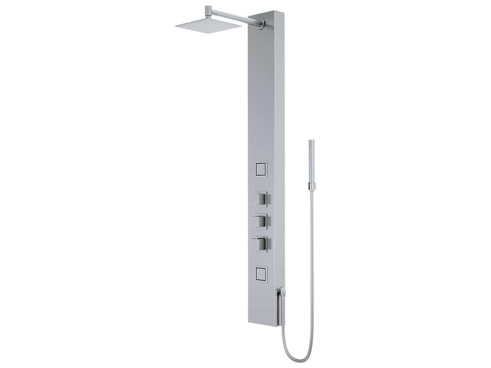 Rector 2-Jet Thermostatic Shower Panel System in Stainless Steel Brass