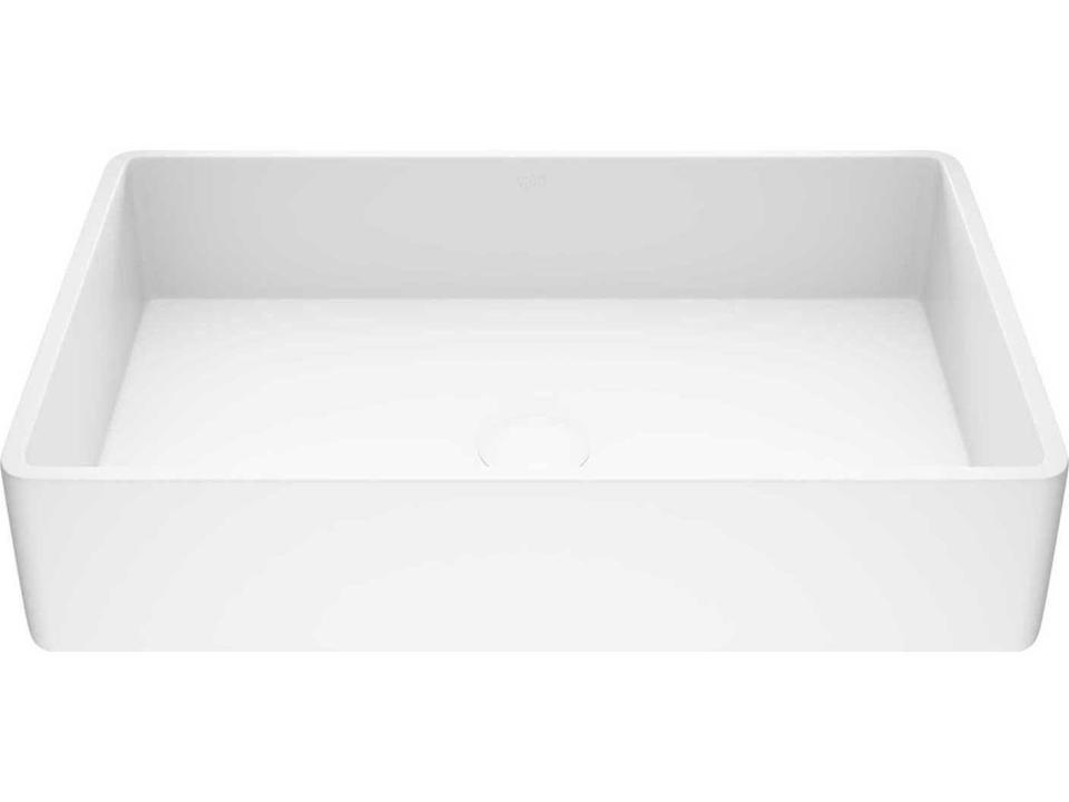 Magnolia Rectangular Matte Stone Vessel Bathroom Sink in Matte White
