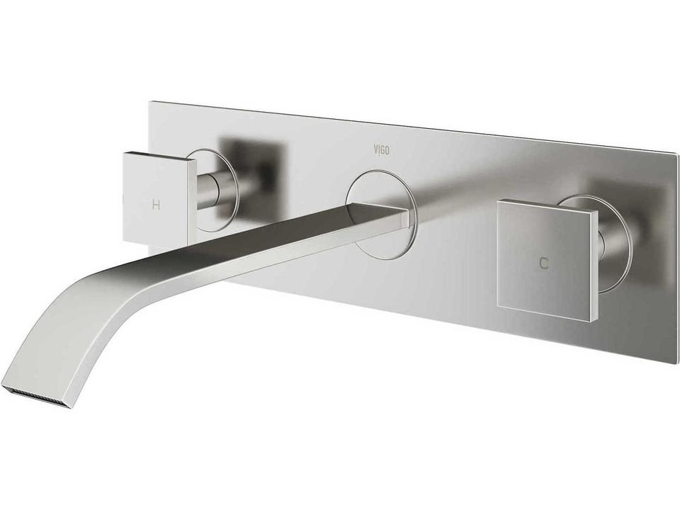 Titus 2-Handle Wall-Mount Bathroom Faucet in Brushed Nickel