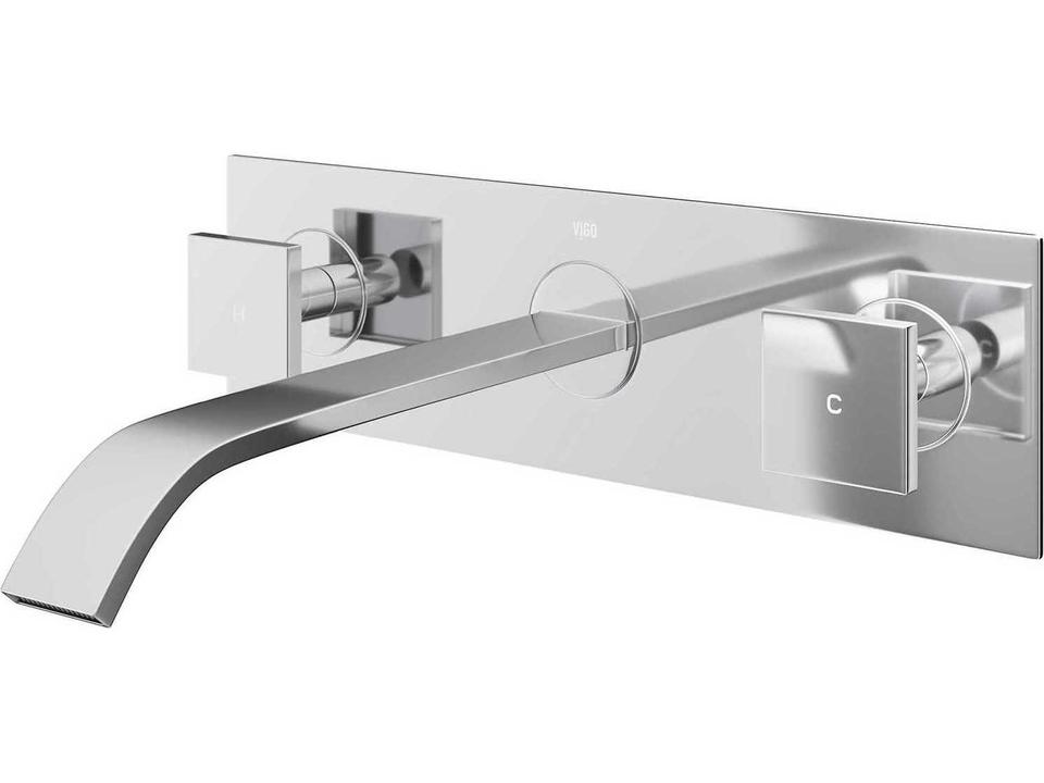 Titus Two Handle Wall Mount Bathroom Faucet in Polished Chrome