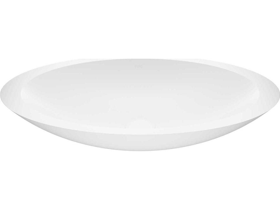 Wisteria Oval Matte Stone Vessel Bathroom Sink in Matte White