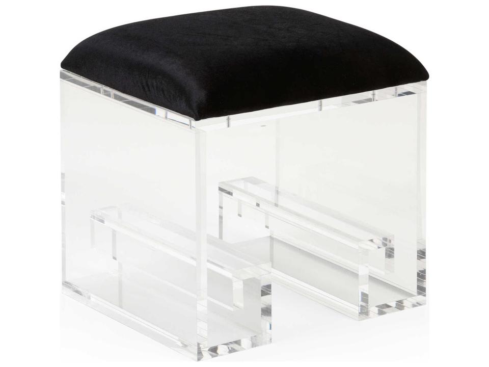 Mykonos Black Upholstered Accent Stool