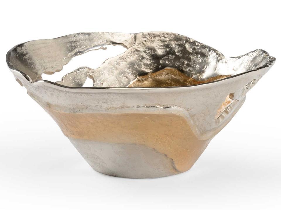 Van Sinderen Small Decorative Bowl in Nickel and Gold Aluminum