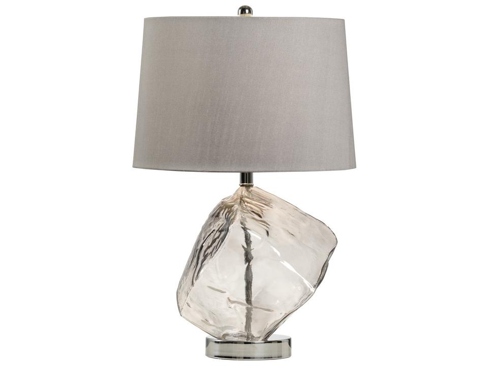 Marketplace Collection One-Light Table Lamp with Smoked Glass and Polished Nickel Finish