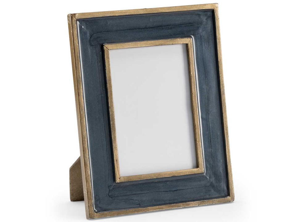 Teal Enamel Picture Frame with Antique Gold Trim