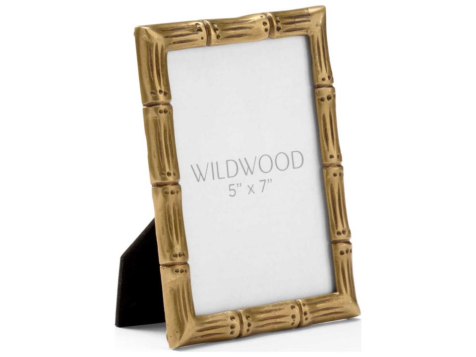 Brass Bamboo 5x7 Picture Frame with Easel in Antique Brass