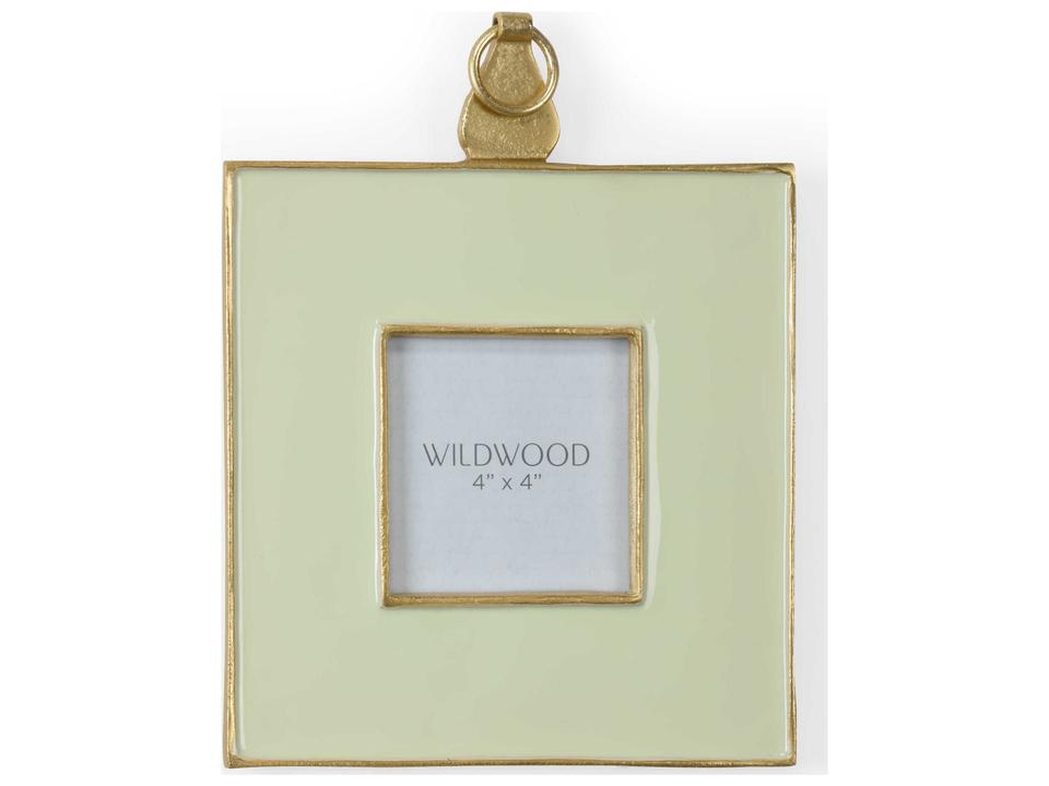 Pistachio Enamel Picture Frame with Gold Trim