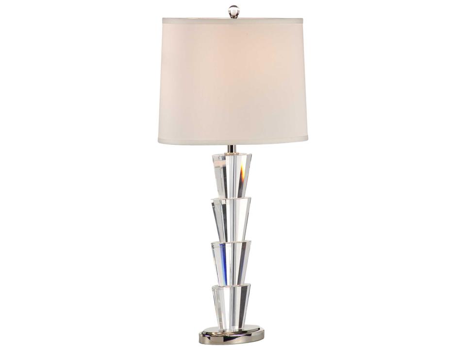 Crystal Fountain 1-Light Table Lamp with Polished Nickel Accents