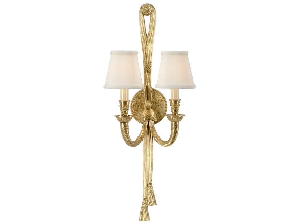 Tassel Twist 2-Light Wall Sconce in Antique Patina Brass