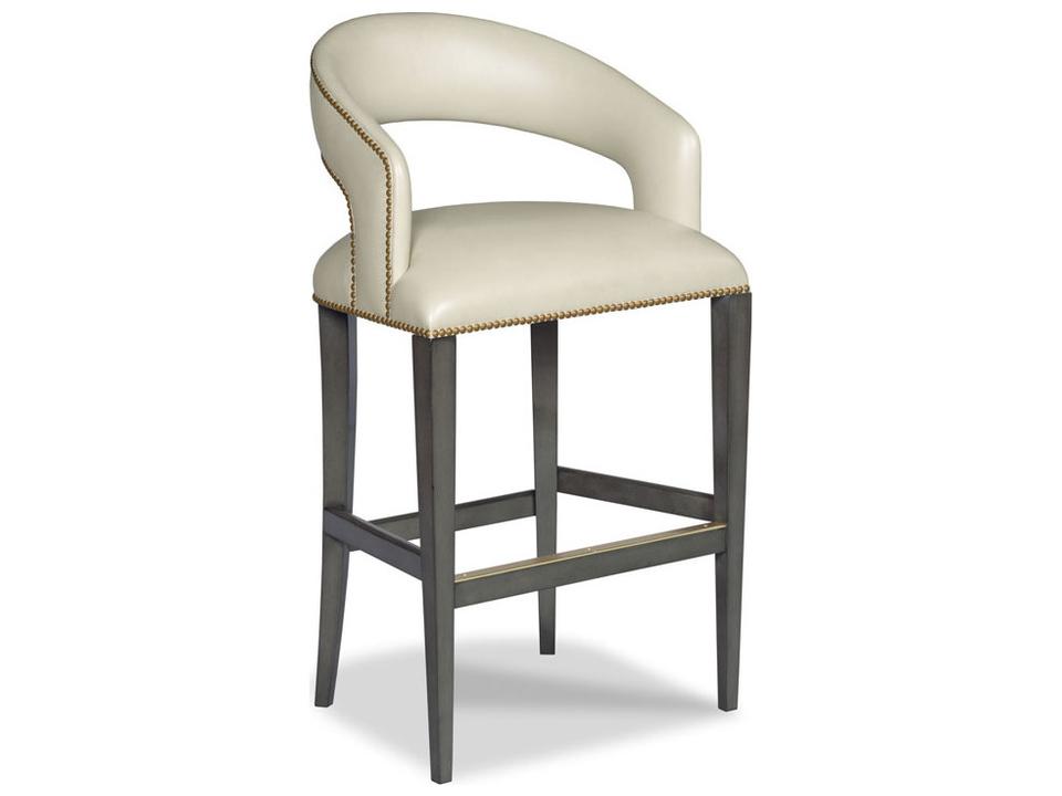 Annabelle Upholstered Leather Counter Stool Charcoal Finish