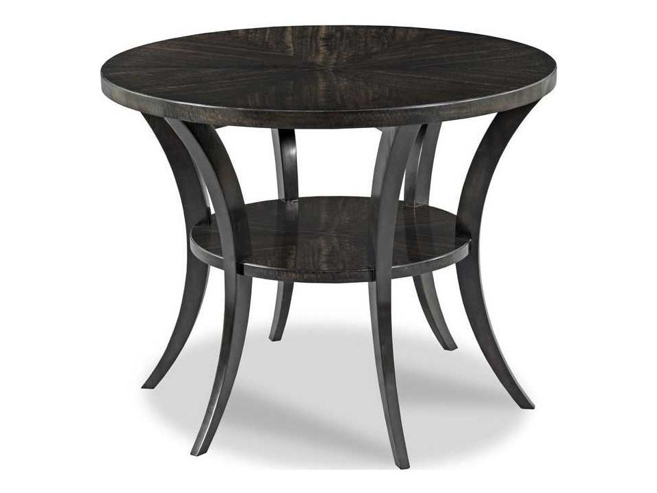 Fontane Round Coffee Table in Midnight Finish with Eucalyptus Veneer