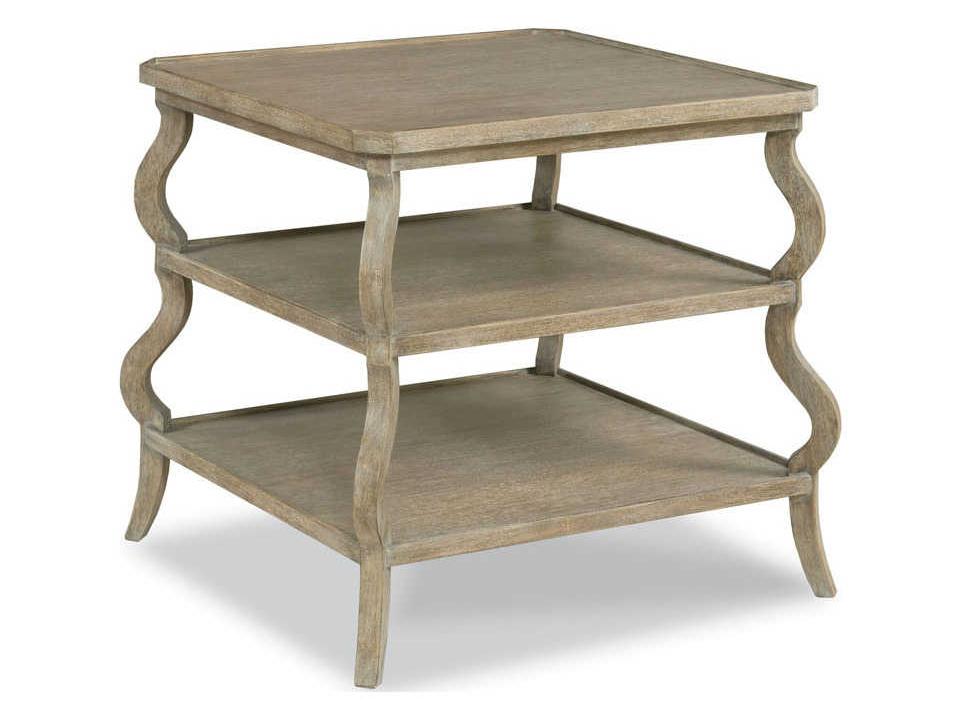 Furniture Vintage Square Tiered End Table in Oak and Cherry with Vintage Finish