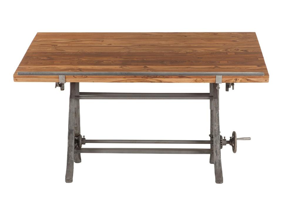 Artezia Natural Gray Teak Wood Computer Desk