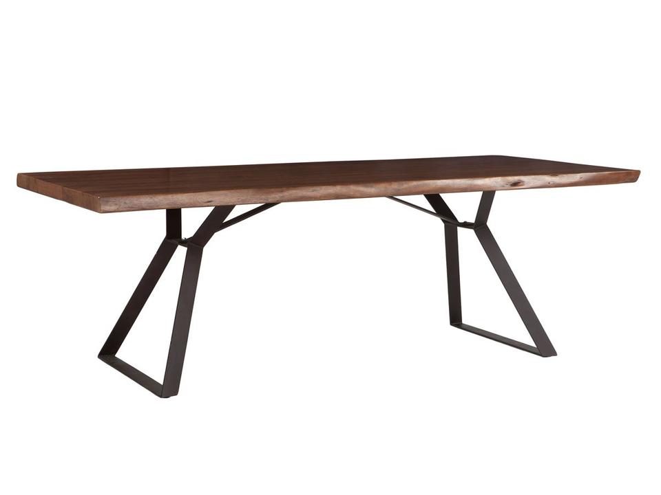 Nottingham 80-Inch Rectangle Dining Table in Walnut and Iron
