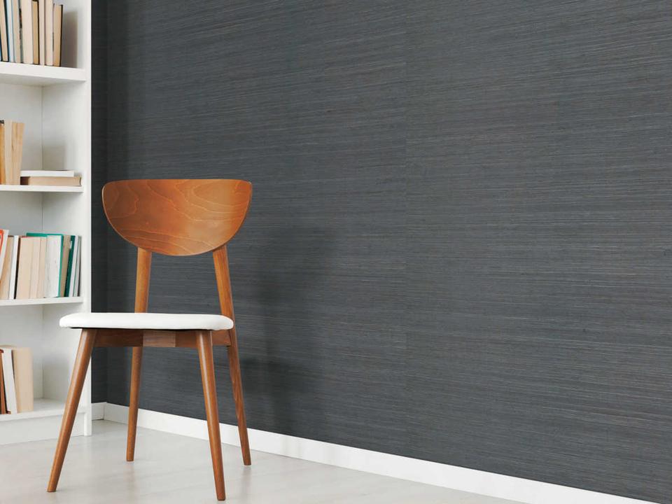 Grasscloth Resource Library Denim / Indigo Multi Grass Wallpaper