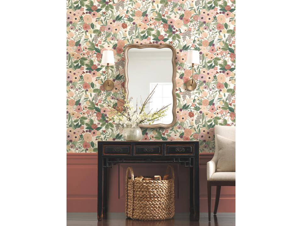 Burgundy Garden Party Wallpaper