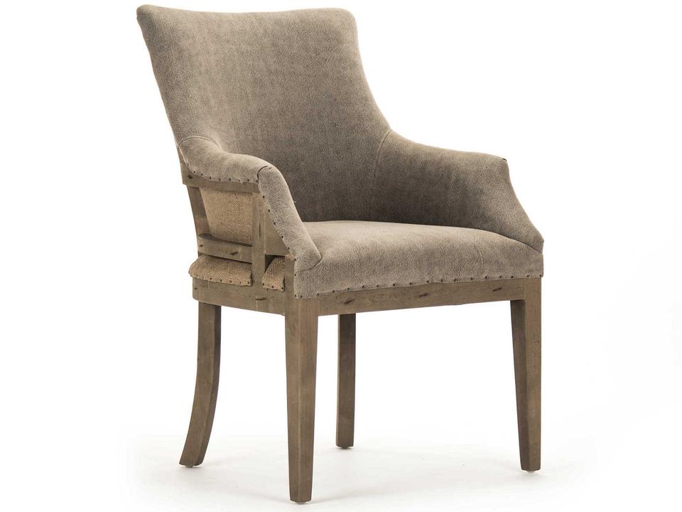 Brown Fabric Accent Chair