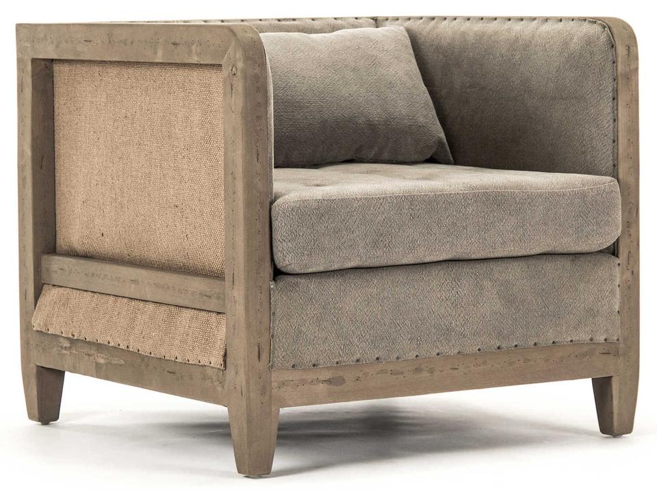 Brown Fabric Accent Chair