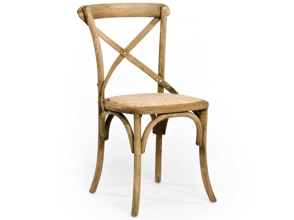 Parisienne Cafe Side Chair in Natural Oak with Rattan Seat
