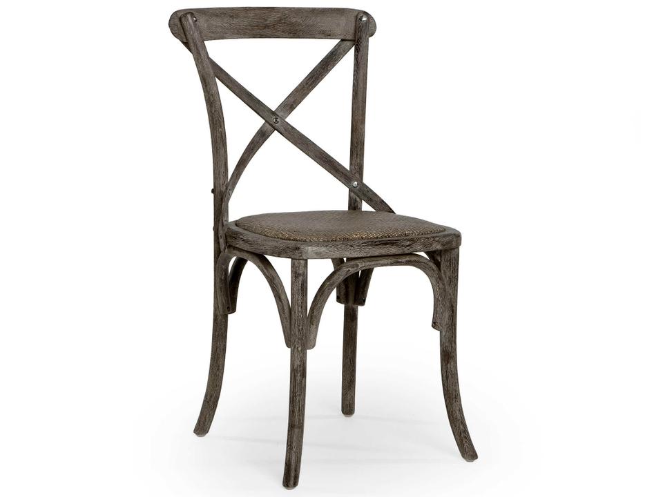 Parisienne Limed Charcoal Oak Rattan Dining Side Chair