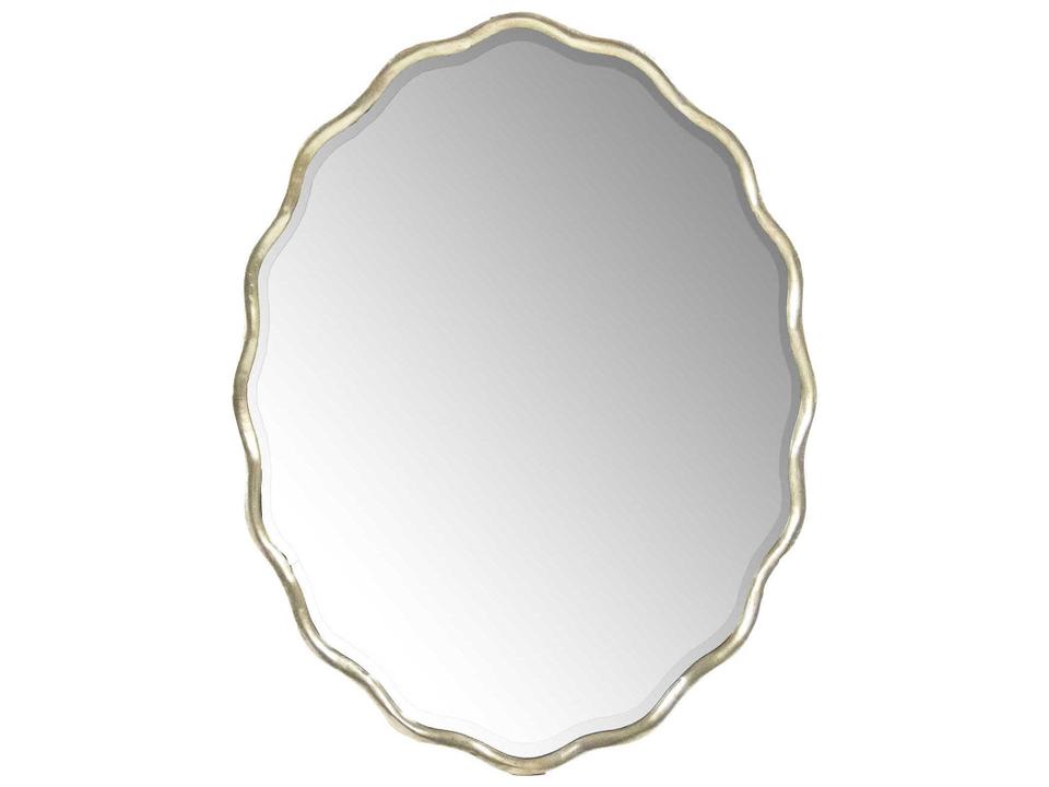 Caressa Oval Wall Mirror Distressed Silver Finish